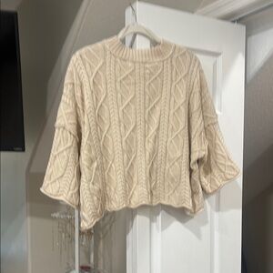 Altar'd State Cream Cable Knit Vest